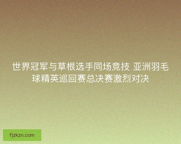 世界冠军与草根选手同场竞技 亚洲羽毛球精英巡回赛总决赛激烈对决 世界冠军与草根选手同场竞技 亚洲羽毛球精英巡回赛总决赛激烈对决