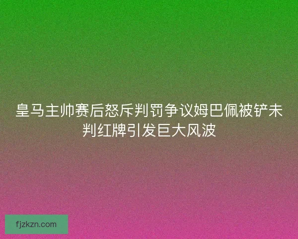 皇马主帅赛后怒斥判罚争议姆巴佩被铲未判红牌引发巨大风波 皇马主帅赛后怒斥判罚争议姆巴佩被铲未判红牌引发巨大风波