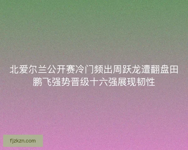 北爱尔兰公开赛冷门频出周跃龙遭翻盘田鹏飞强势晋级十六强展现韧性 北爱尔兰公开赛冷门频出周跃龙遭翻盘田鹏飞强势晋级十六强展现韧性
